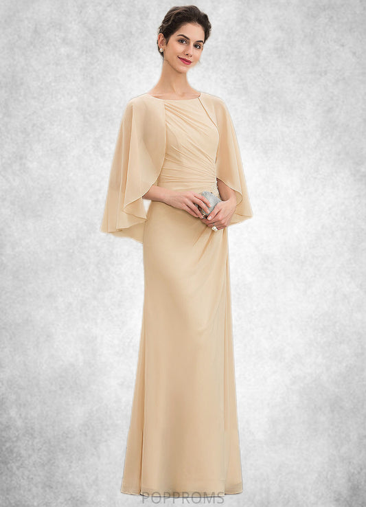 Elise A-Line Scoop Neck Floor-Length Chiffon Mother of the Bride Dress With Ruffle Beading Sequins PP6126P0014827