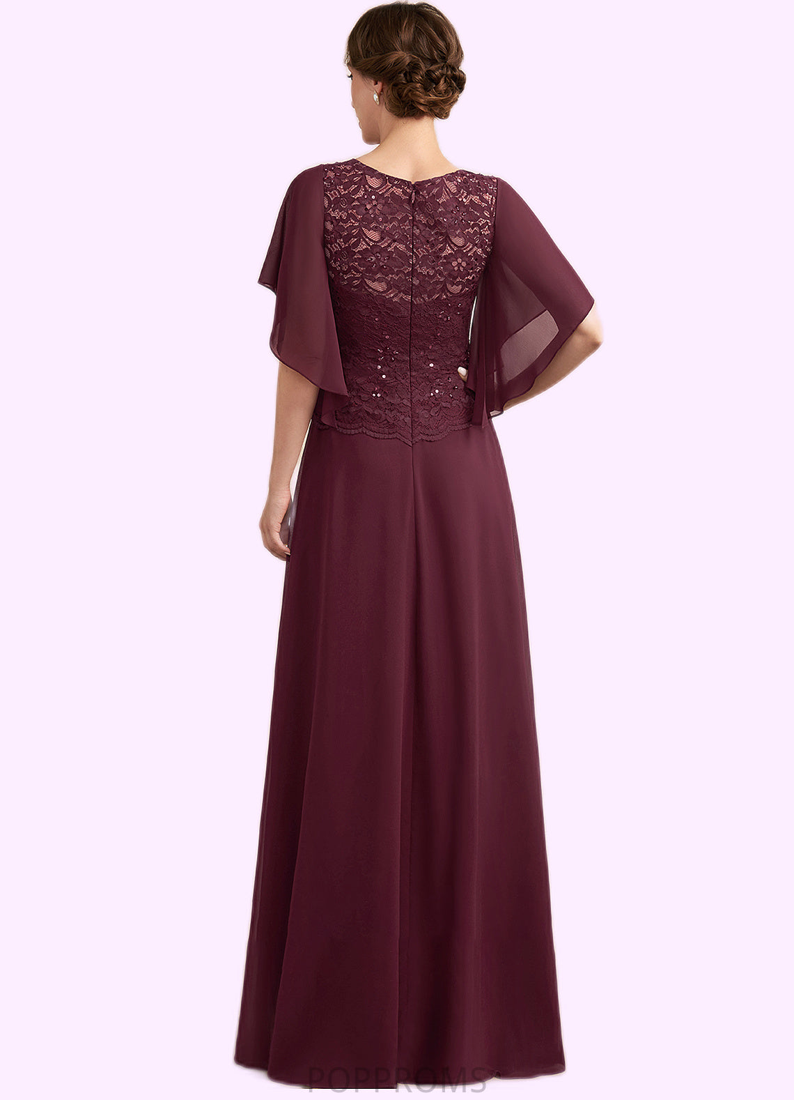 Georgia A-Line Scoop Neck Floor-Length Chiffon Lace Mother of the Bride Dress With Sequins PP6126P0014834