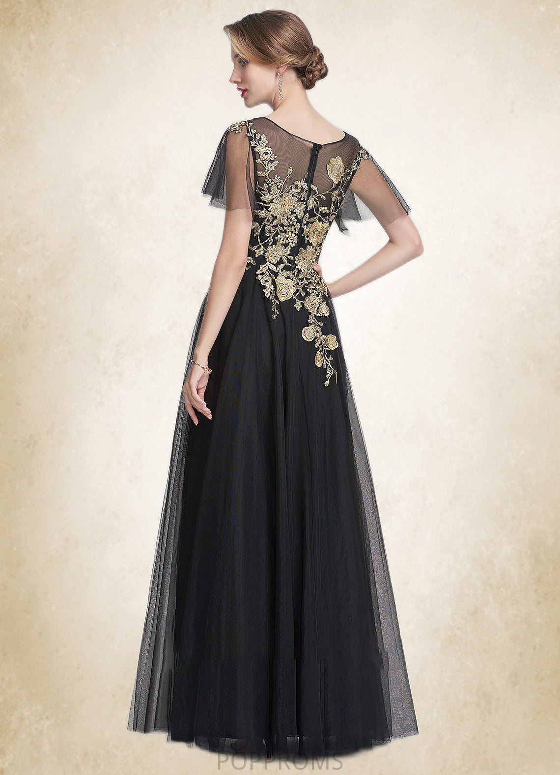 Marisa A-Line/Princess Scoop Neck Floor-Length Tulle Mother of the Bride Dress With Lace PP6126P0014841