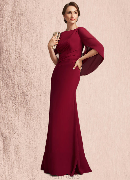 Elisabeth Trumpet/Mermaid Scoop Neck Floor-Length Chiffon Mother of the Bride Dress With Ruffle PP6126P0014842