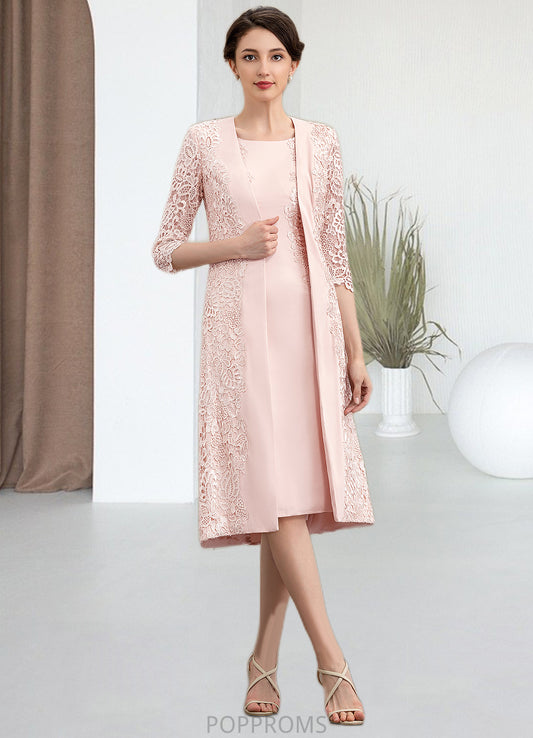 Peggie Sheath/Column Scoop Neck Knee-Length Lace Stretch Crepe Mother of the Bride Dress PP6126P0014843