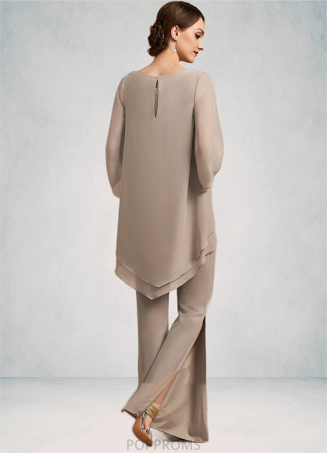 Naima Jumpsuit/Pantsuit Scoop Neck Floor-Length Chiffon Mother of the Bride Dress PP6126P0014864