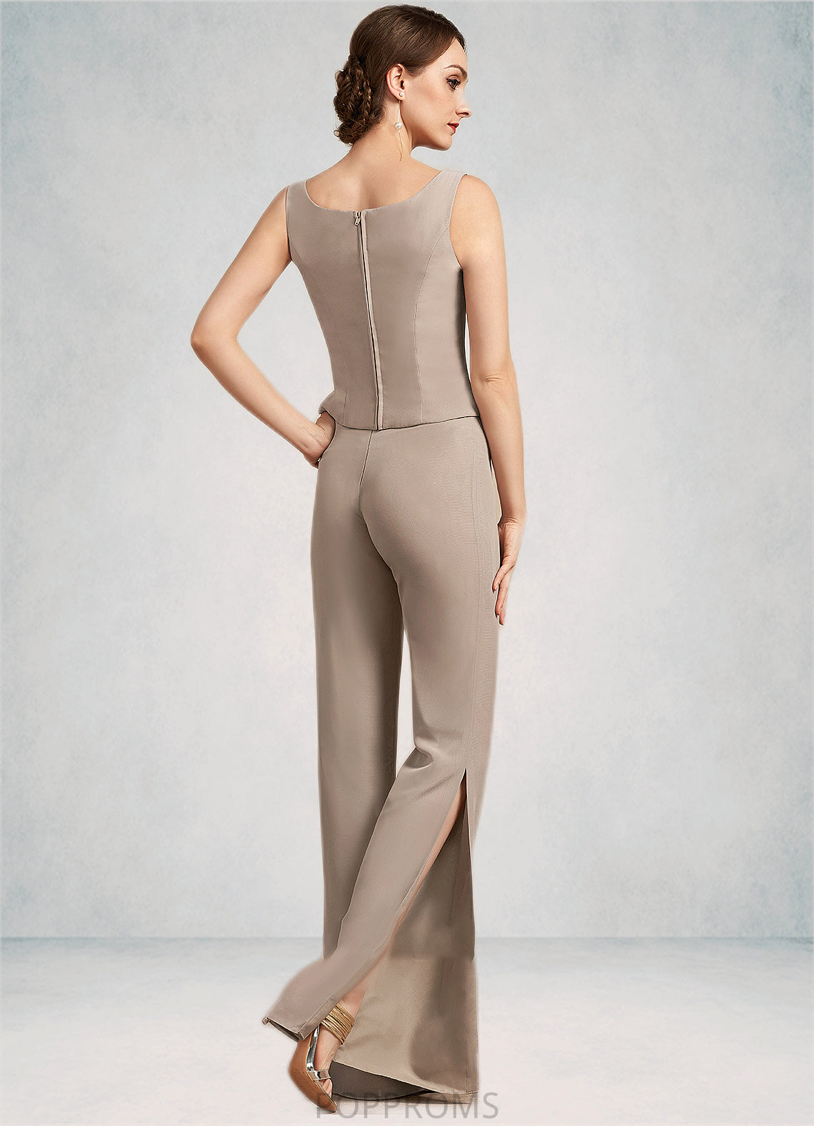 Naima Jumpsuit/Pantsuit Scoop Neck Floor-Length Chiffon Mother of the Bride Dress PP6126P0014864