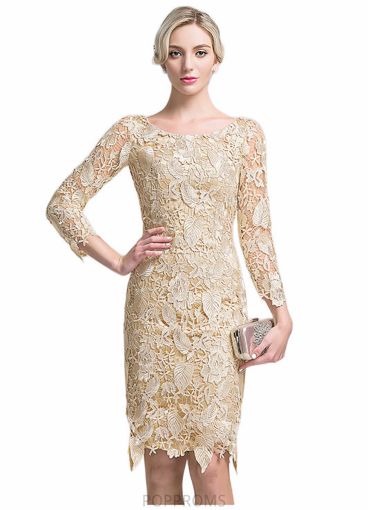 Denisse Sheath/Column Scoop Neck Knee-Length Lace Mother of the Bride Dress PP6126P0014865