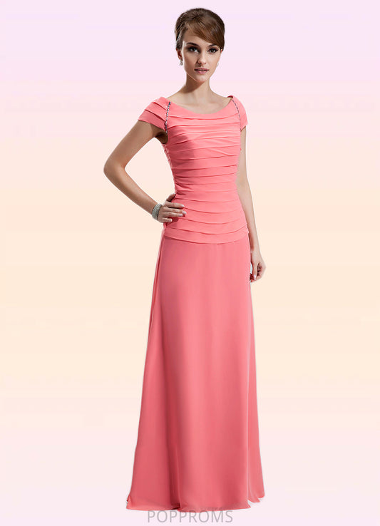 Rory A-Line Scoop Neck Floor-Length Chiffon Mother of the Bride Dress With Ruffle Beading PP6126P0014872