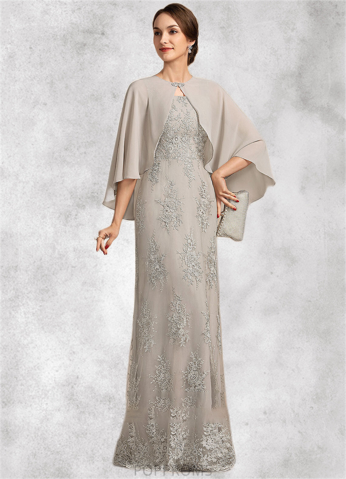 Isabella A-Line Square Neckline Floor-Length Lace Mother of the Bride Dress PP6126P0014889