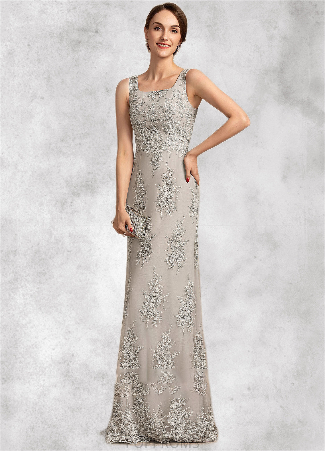 Isabella A-Line Square Neckline Floor-Length Lace Mother of the Bride Dress PP6126P0014889