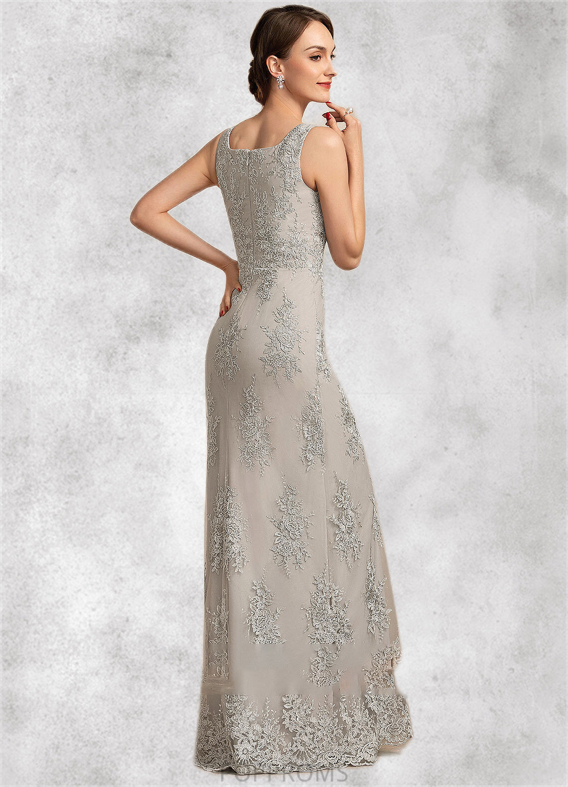 Isabella A-Line Square Neckline Floor-Length Lace Mother of the Bride Dress PP6126P0014889