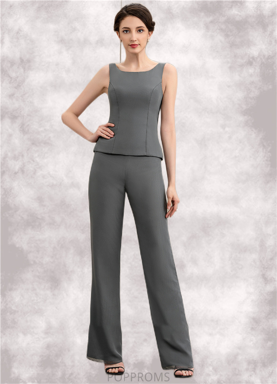 Raquel Jumpsuit/Pantsuit Scoop Neck Ankle-Length Chiffon Mother of the Bride Dress PP6126P0014890