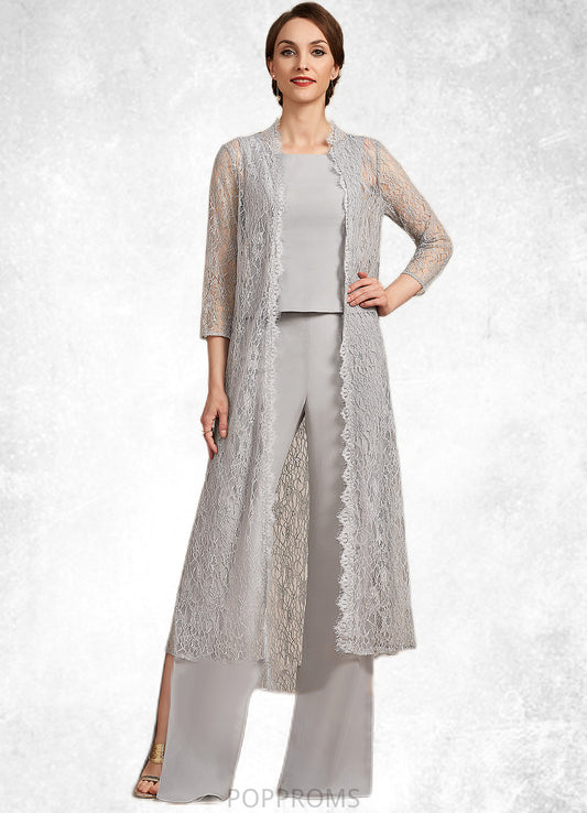 Maliyah Jumpsuit/Pantsuit Square Neckline Floor-Length Chiffon Mother of the Bride Dress PP6126P0014900