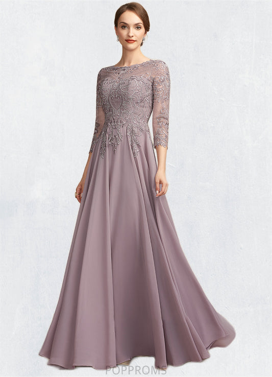 Karissa A-Line Scoop Neck Floor-Length Chiffon Lace Mother of the Bride Dress With Sequins PP6126P0014918