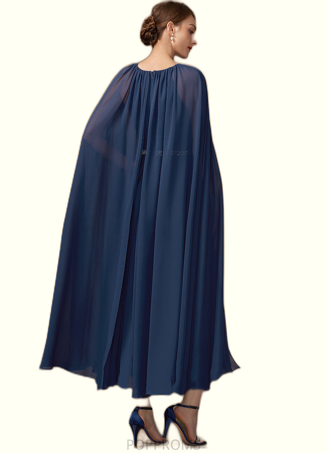 Arianna A-Line Scoop Neck Tea-Length Chiffon Mother of the Bride Dress With Beading PP6126P0014934