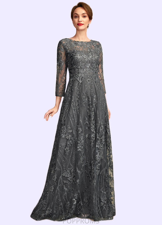 Ashtyn A-Line Scoop Neck Floor-Length Lace Mother of the Bride Dress With Sequins PP6126P0014939