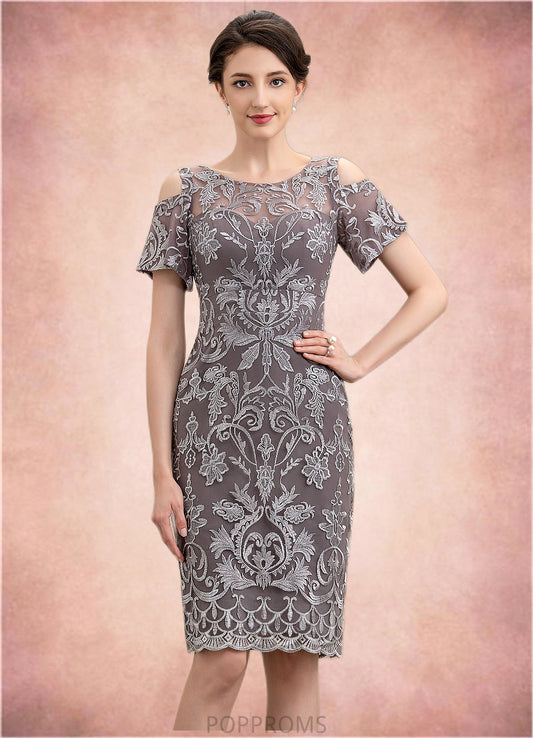 Bella Sheath/Column Scoop Neck Knee-Length Lace Mother of the Bride Dress PP6126P0014944