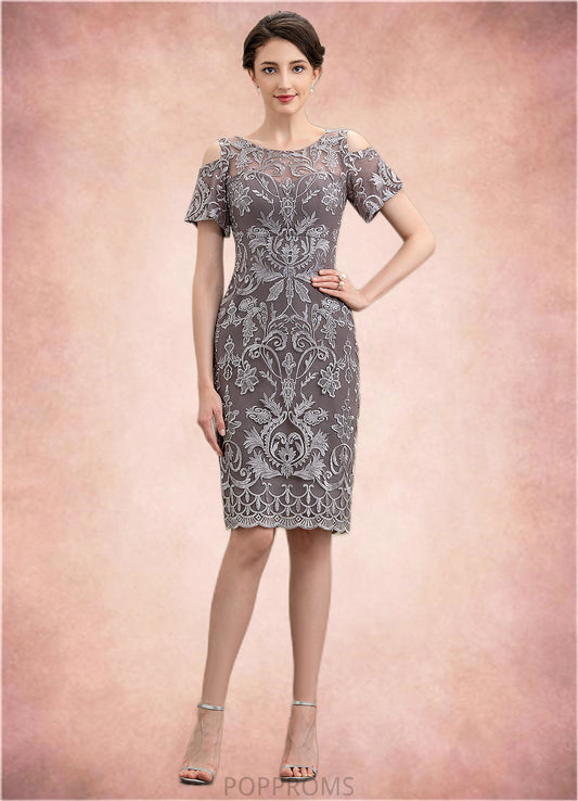 Bella Sheath/Column Scoop Neck Knee-Length Lace Mother of the Bride Dress PP6126P0014944