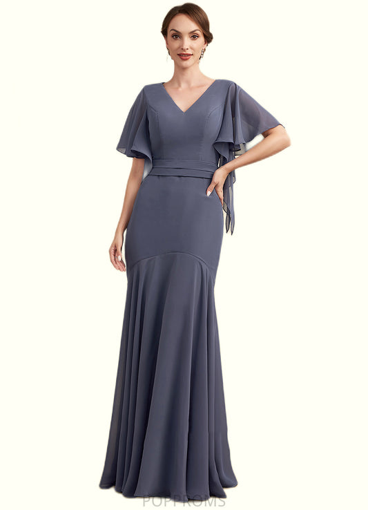 Avery Trumpet/Mermaid V-neck Floor-Length Chiffon Mother of the Bride Dress PP6126P0014951