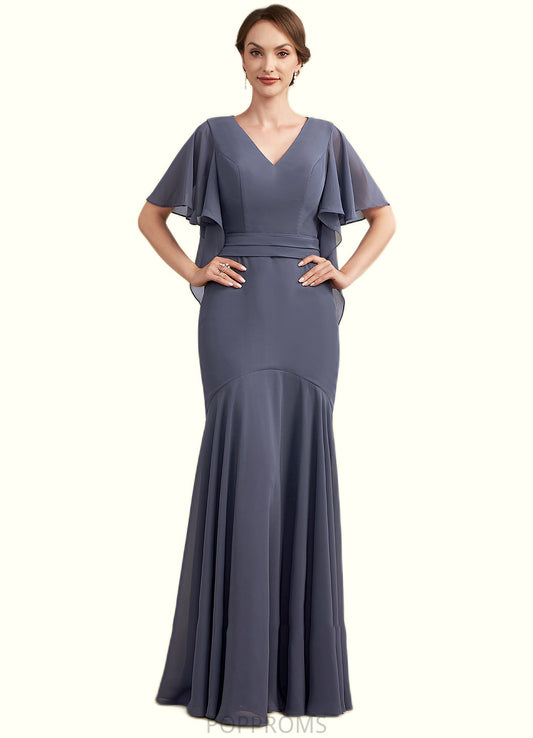 Avery Trumpet/Mermaid V-neck Floor-Length Chiffon Mother of the Bride Dress PP6126P0014951