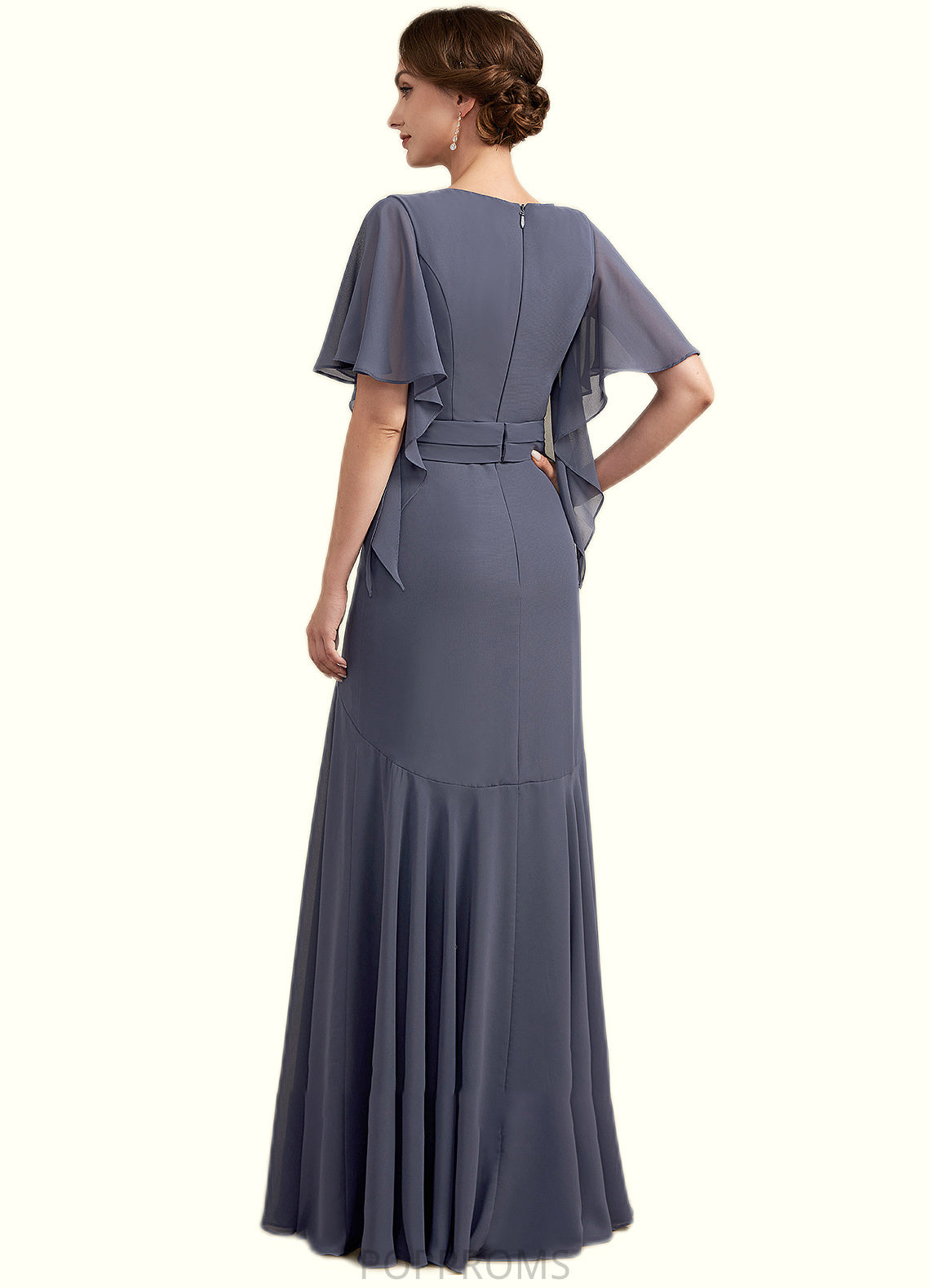 Avery Trumpet/Mermaid V-neck Floor-Length Chiffon Mother of the Bride Dress PP6126P0014951