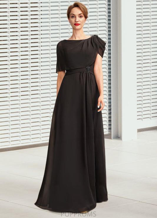 Jazmyn A-Line Scoop Neck Floor-Length Chiffon Mother of the Bride Dress With Ruffle Beading PP6126P0014970