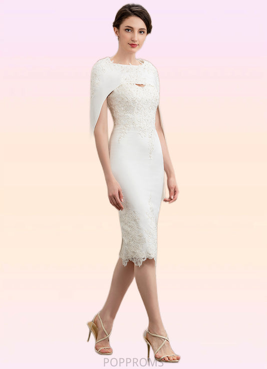 Nayeli Sheath/Column Sweetheart Knee-Length Lace Stretch Crepe Mother of the Bride Dress With Beading PP6126P0014973