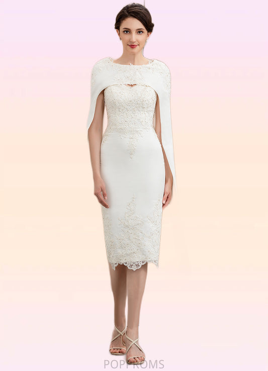 Nayeli Sheath/Column Sweetheart Knee-Length Lace Stretch Crepe Mother of the Bride Dress With Beading PP6126P0014973