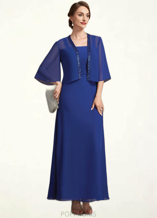 Hannah A-Line Square Neckline Ankle-Length Chiffon Mother of the Bride Dress With Ruffle PP6126P0014982