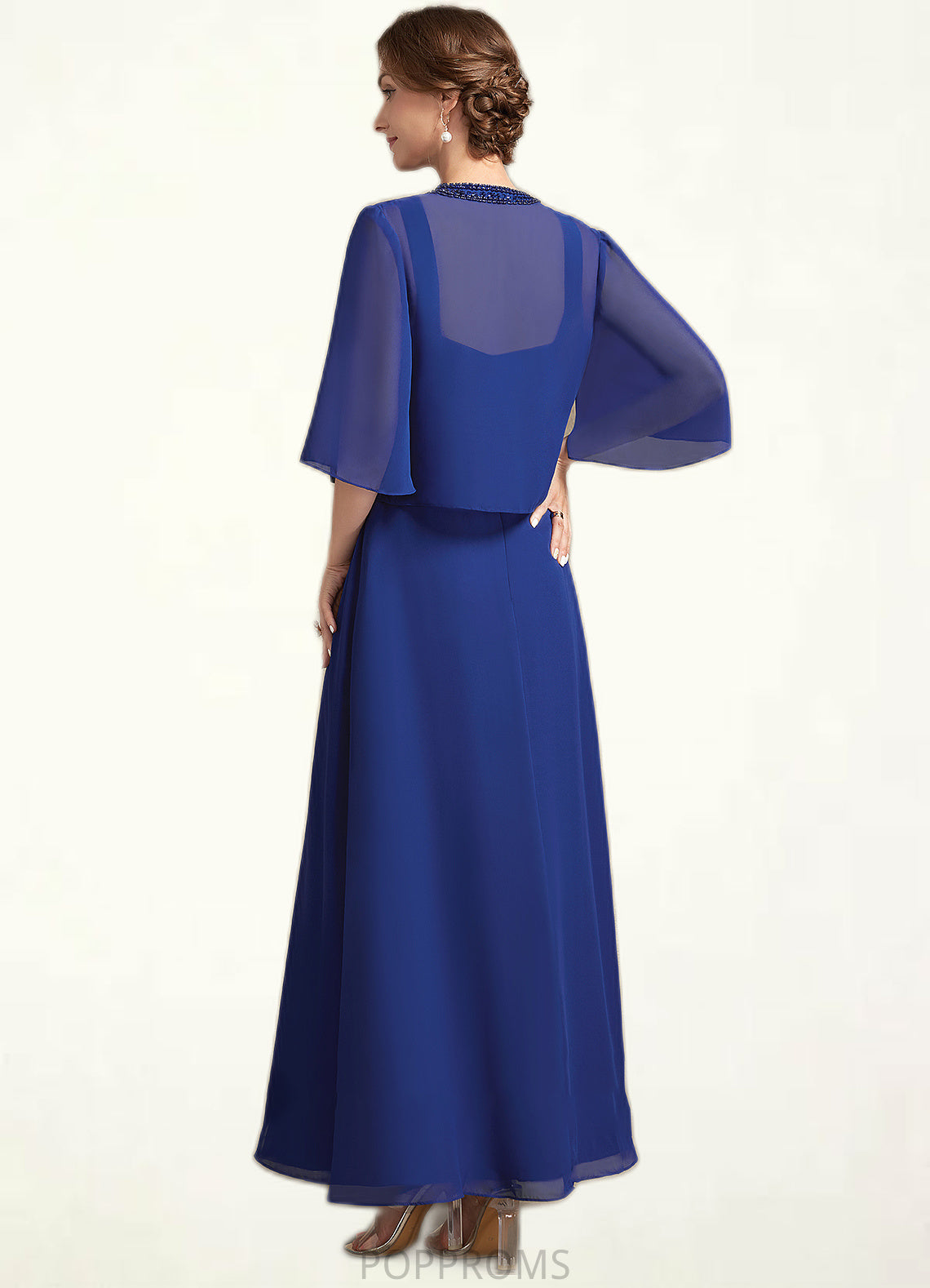 Hannah A-Line Square Neckline Ankle-Length Chiffon Mother of the Bride Dress With Ruffle PP6126P0014982