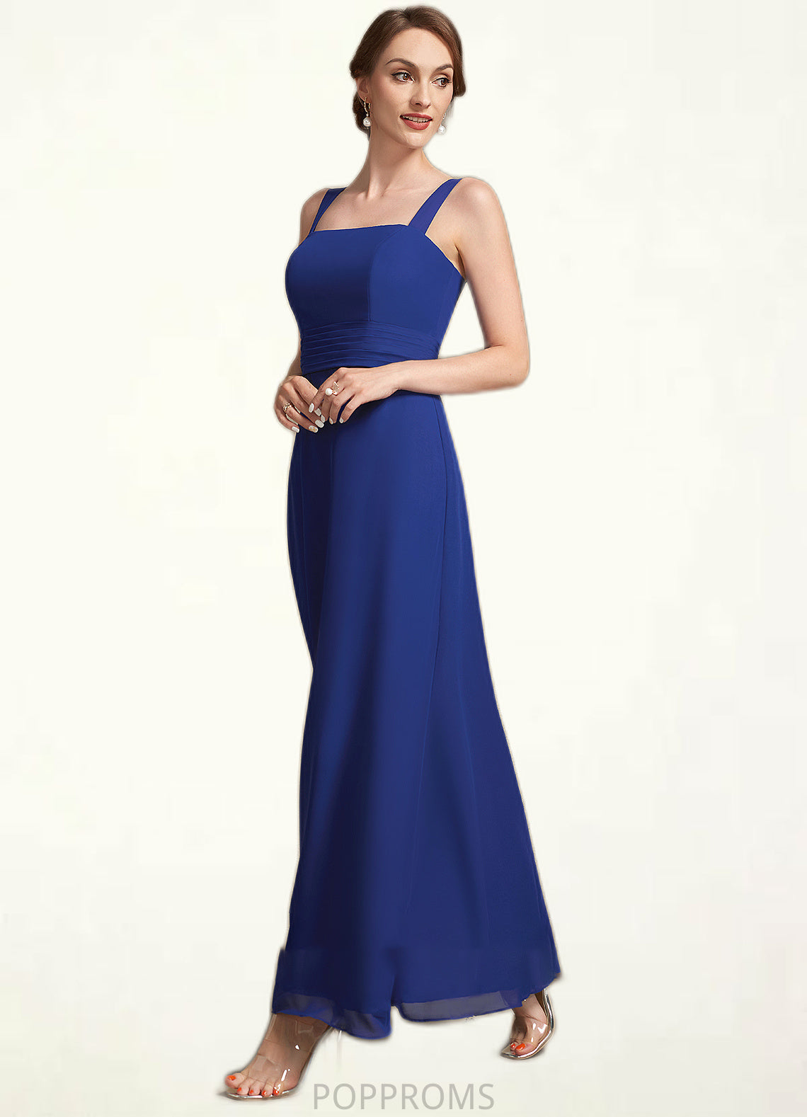 Hannah A-Line Square Neckline Ankle-Length Chiffon Mother of the Bride Dress With Ruffle PP6126P0014982