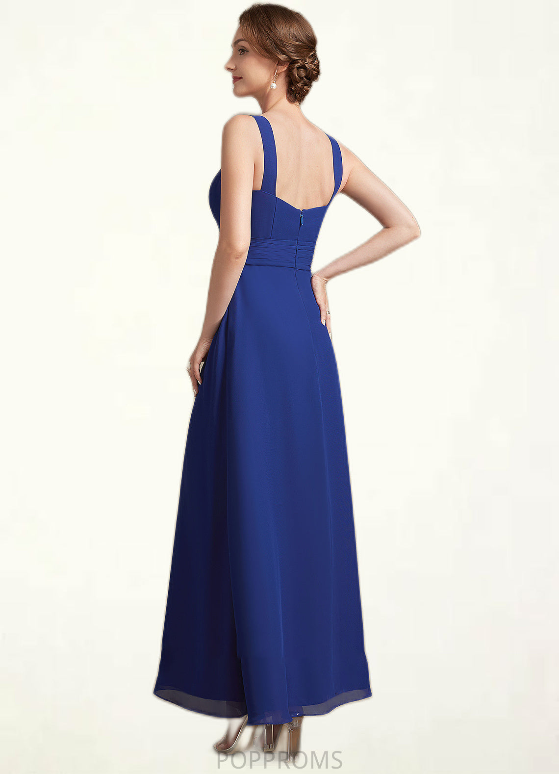 Hannah A-Line Square Neckline Ankle-Length Chiffon Mother of the Bride Dress With Ruffle PP6126P0014982