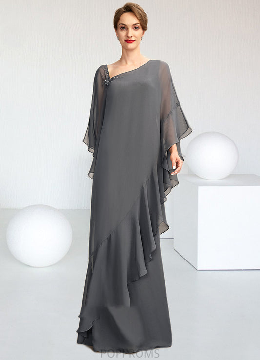 Lila Sheath/Column One-Shoulder Floor-Length Chiffon Mother of the Bride Dress PP6126P0014995