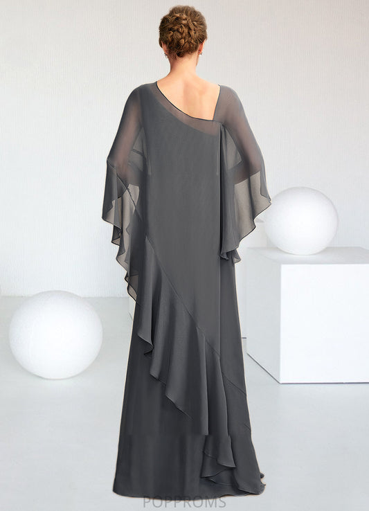 Lila Sheath/Column One-Shoulder Floor-Length Chiffon Mother of the Bride Dress PP6126P0014995