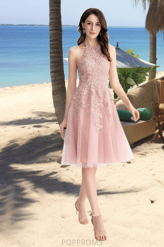 Marin A-line Scoop Knee-Length Lace Tulle Homecoming Dress PP6P0020512