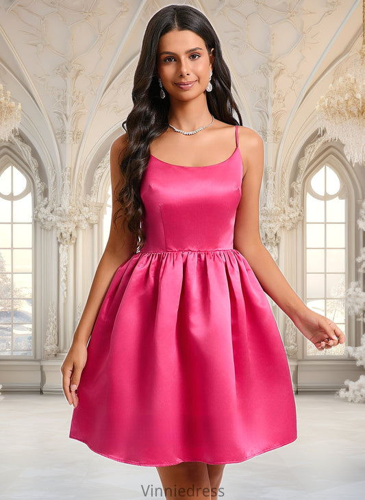 Leilani Ball-Gown/Princess Scoop Short Satin Homecoming Dress PP6P0025714