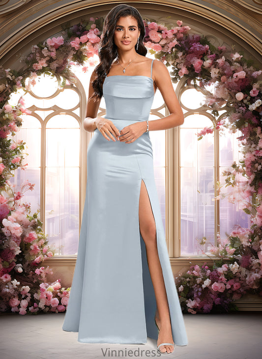 Patience Trumpet/Mermaid Off the Shoulder Square Floor-Length Satin Prom Dresses With Ruffle PP6P0025883