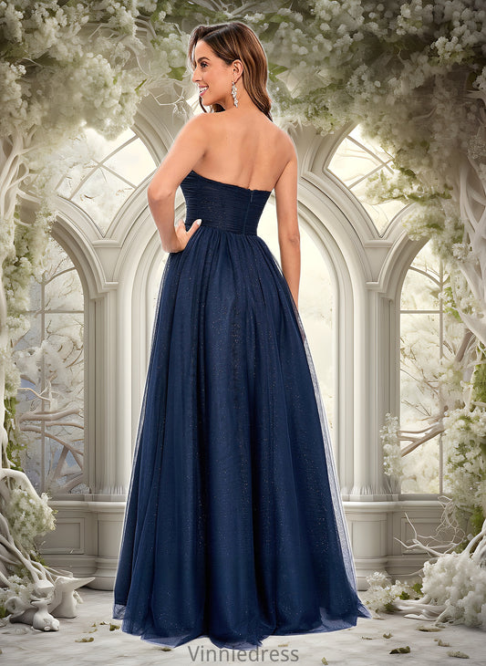 Aniyah Ball-Gown/Princess Sweetheart Sweep Train Tulle Prom Dresses With Beading Sequins PP6P0025848