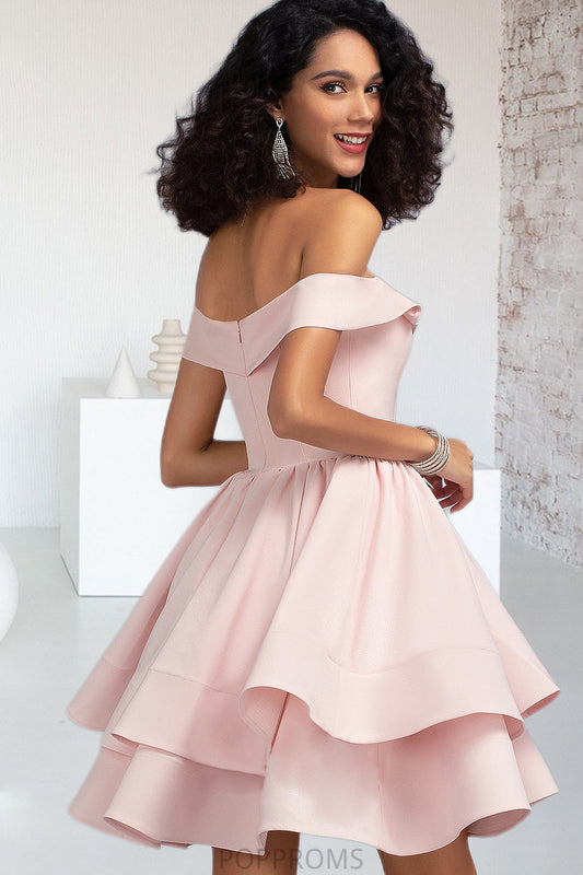 Jaiden A-line Short/Mini Stretch Crepe Homecoming Dress With Cascading Ruffles PP6P0020540