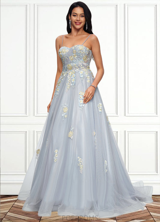 Savanna Ball-Gown/Princess Sweetheart Sweep Train Tulle Prom Dresses With Pleated PP6P0022192