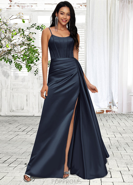 Allisson Sheath/Column Scoop Floor-Length Satin Prom Dresses PP6P0022196