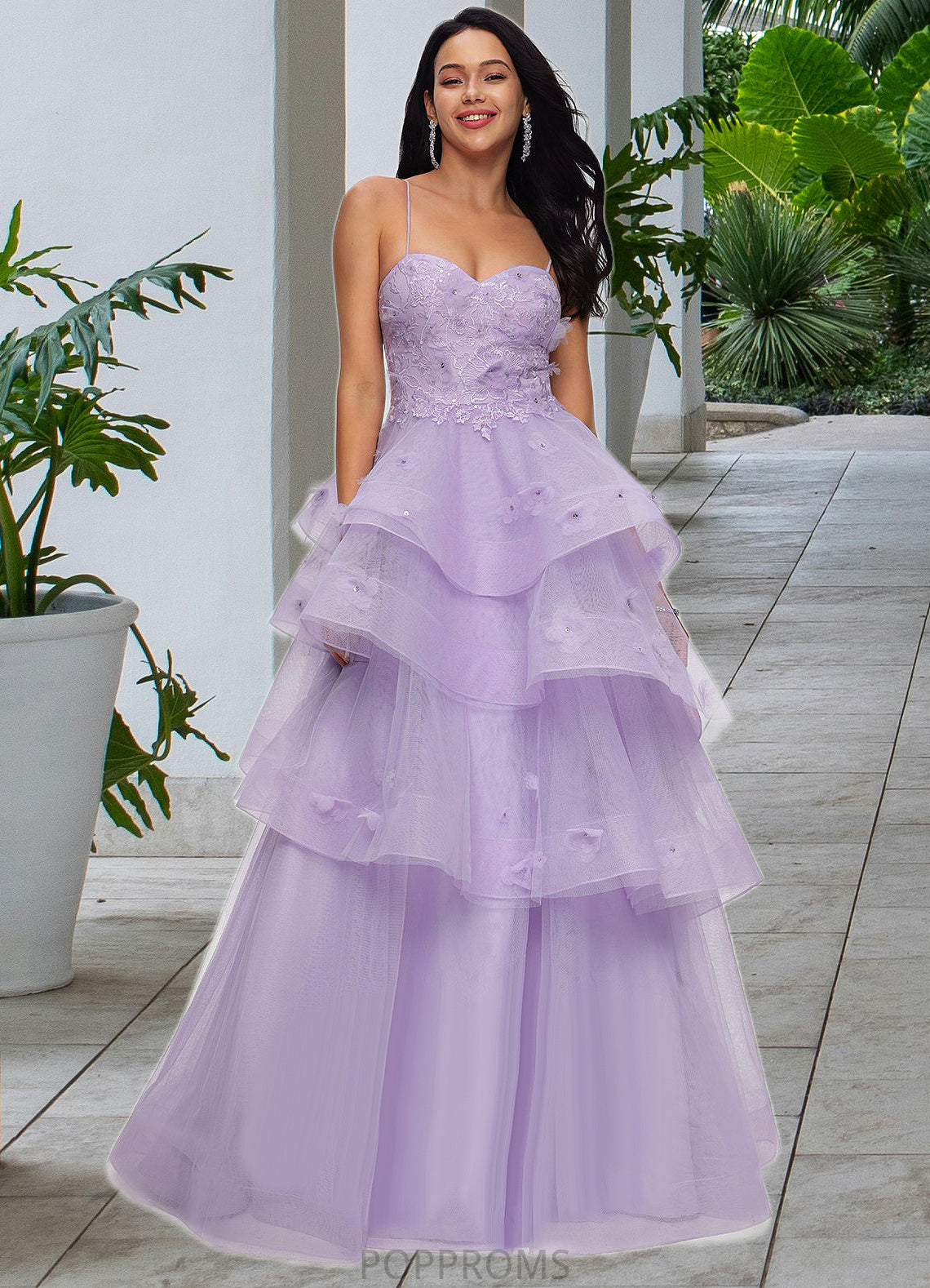 Cheryl Ball-Gown/Princess Sweetheart Floor-Length Tulle Prom Dresses With Beading Sequins PP6P0022204