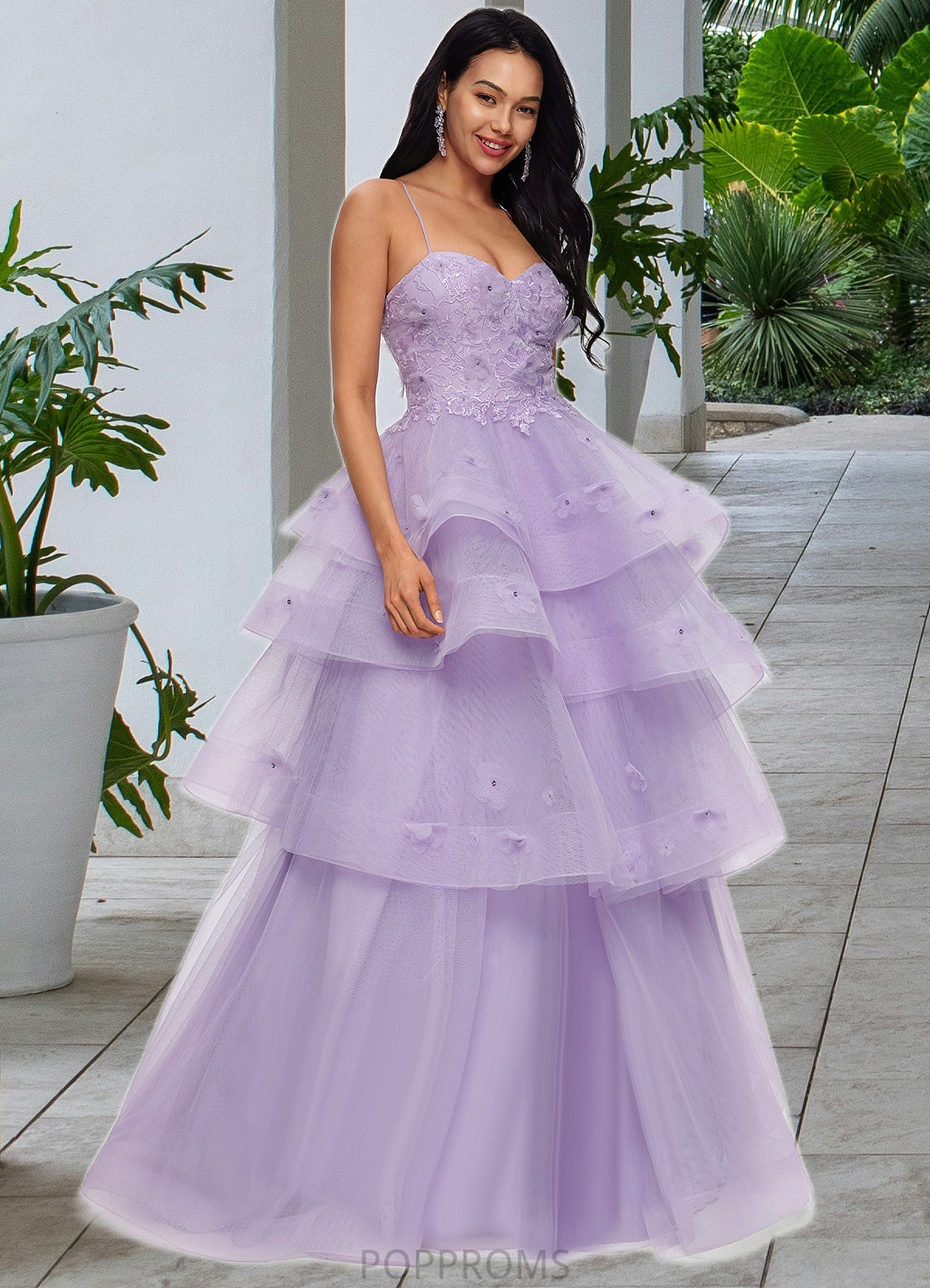 Cheryl Ball-Gown/Princess Sweetheart Floor-Length Tulle Prom Dresses With Beading Sequins PP6P0022204