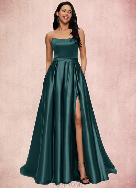 Liana Ball-Gown/Princess Sweep Train Satin Prom Dresses PP6P0022207