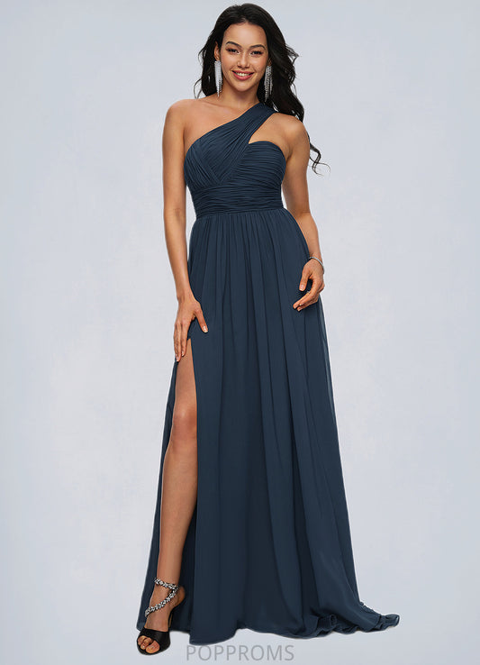 Cali A-line Asymmetrical Sweep Train Chiffon Prom Dresses With Pleated PP6P0022212