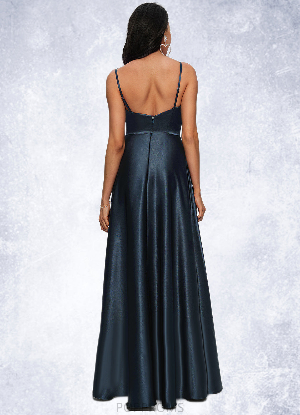 Cameron A-line Cowl Floor-Length Stretch Satin Prom Dresses PP6P0022216