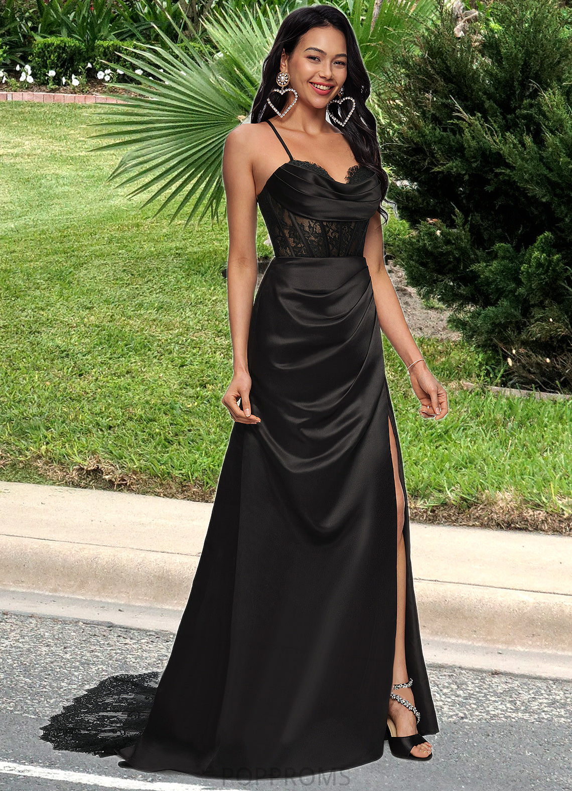 Vera Trumpet/Mermaid Sweetheart Sweep Train Satin Prom Dresses PP6P0022229