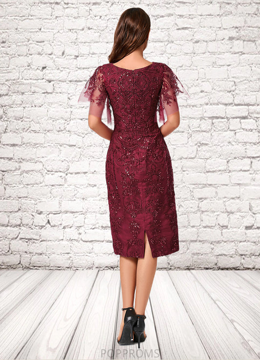 Yuliana A-line Off the Shoulder Knee-Length Lace Sequin Cocktail Dress With Sequins PP6P0022420