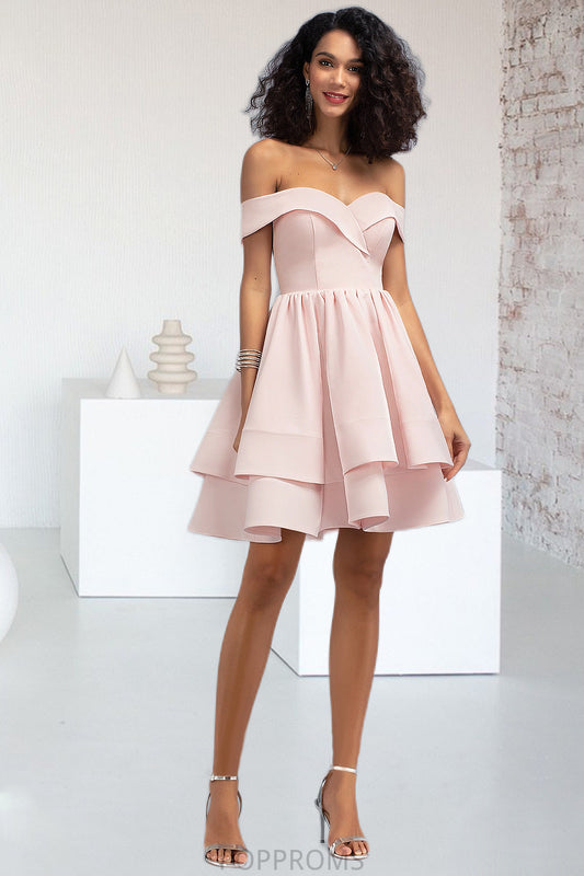 Jaiden A-line Short/Mini Stretch Crepe Homecoming Dress With Cascading Ruffles PP6P0020540