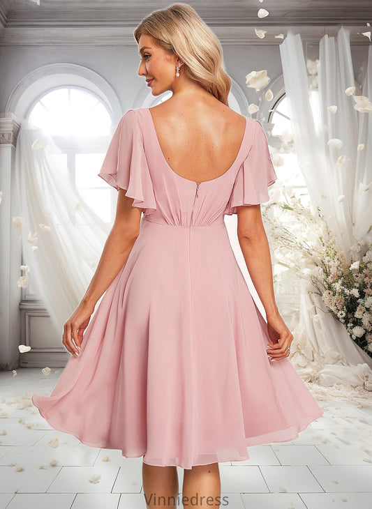 Sienna A-line V-Neck Knee-Length Chiffon Homecoming Dress PP6P0025702