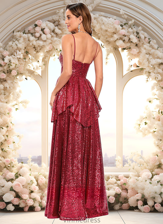 Krystal A-line Sweetheart Floor-Length Sequin Prom Dresses PP6P0025868