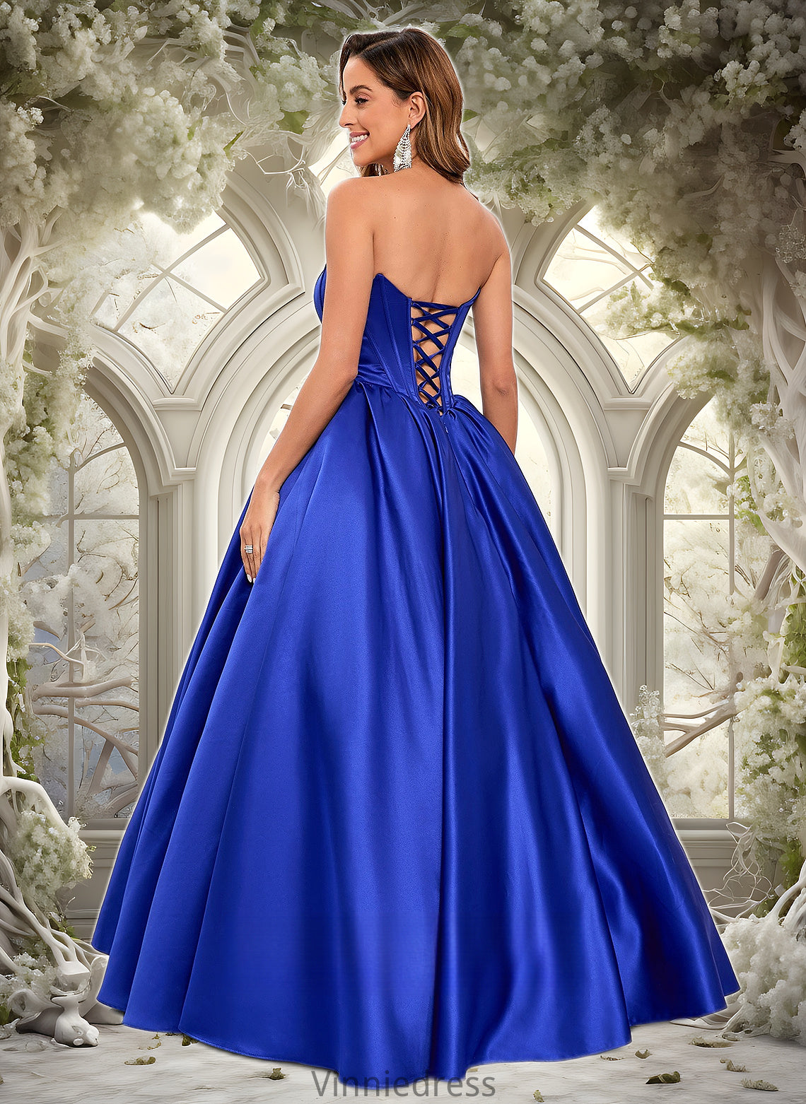 Audrina Ball-Gown/Princess Straight Floor-Length Satin Prom Dresses PP6P0025831