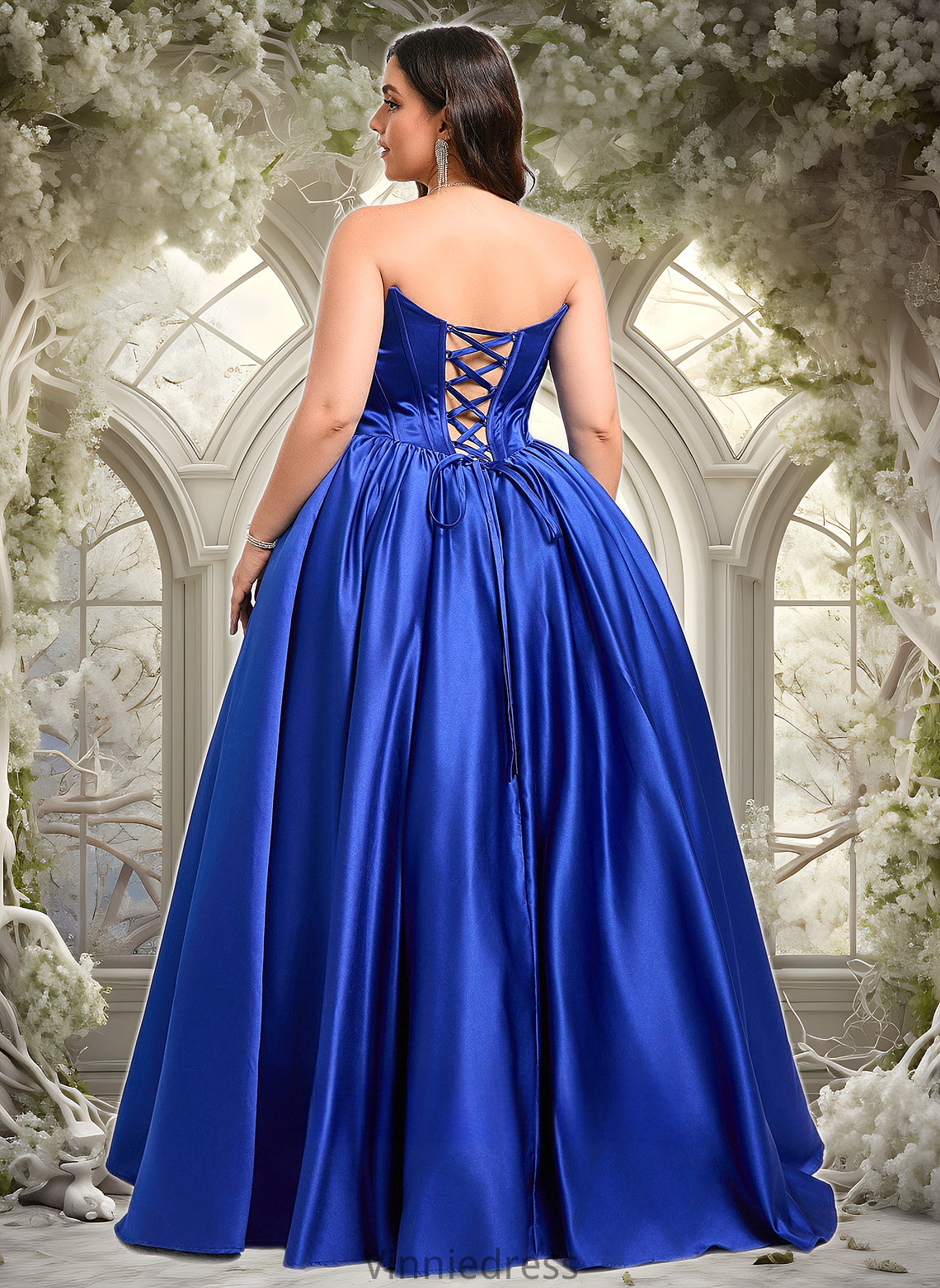 Audrina Ball-Gown/Princess Straight Floor-Length Satin Prom Dresses PP6P0025831